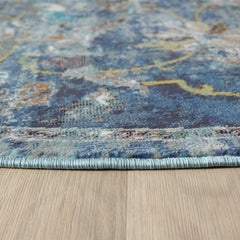 Performance Area Rug, Round 7 ft 6 in with Floral Pattern