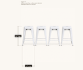 Dimensions | overall width, depth and height, all four stools shown, sold as a set of four, dimensions are per stool