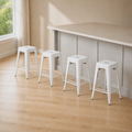 In a room | all four matching stools shown together, the complete set of four sold with this listing