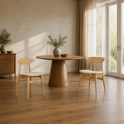 Scale | the pair against a full window in the plaster dining room, true size