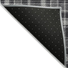 Plaid Area Rug, 8 ft x 10 ft, Black Polyester