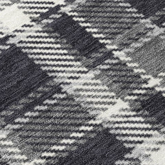 Plaid Area Rug, 8 ft x 10 ft, Black Polyester