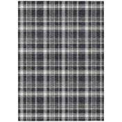 Plaid Area Rug, 8 ft x 10 ft, Black Polyester