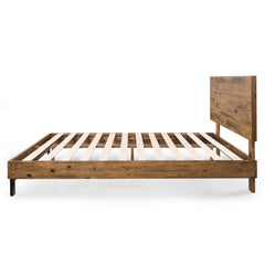Platform Bed Frame, Queen, Solid Wood with Adjustable Headboard