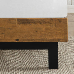 Platform Bed Frame, Queen, Solid Wood with Adjustable Headboard
