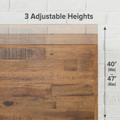 Platform Bed Frame, Queen, Solid Wood with Adjustable Headboard
