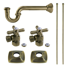 Plumbing Sink Trim Kit, Gehry, with P-Trap in Antique Brass