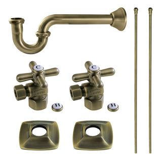 Plumbing Sink Trim Kit, Gehry, with P-Trap in Antique Brass