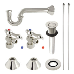 Plumbing Sink Trim Kit, Heirloom, P-Trap and Drain in Polished Nickel