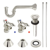 Plumbing Sink Trim Kit, Heirloom, P-Trap and Drain in Polished Nickel