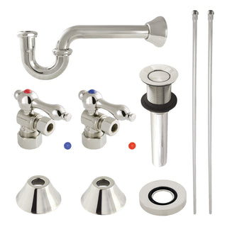 Plumbing Sink Trim Kit, Heirloom, P-Trap and Drain in Polished Nickel