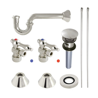 Plumbing Sink Trim Kit, Heirloom, with P-Trap and Overflow Drain in Polished Nickel