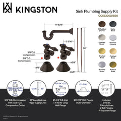 Plumbing Sink Trim Kit, Trimscape, Traditional with P-Trap in Brushed Brass