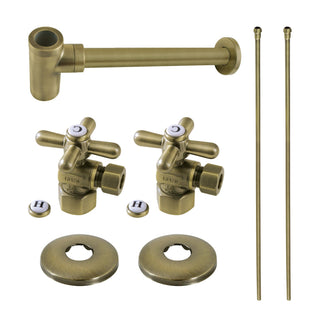 Plumbing Sink Trim Kit, Tulare, with Bottle Trap in Antique Brass
