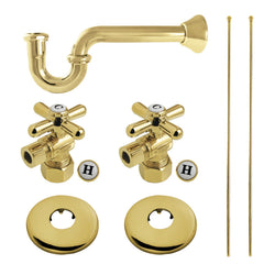 Plumbing Supply Kit, Trimscape, P-Trap and Angle Stops in Polished Brass