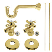 Plumbing Supply Kit, Trimscape, P-Trap and Angle Stops in Polished Brass