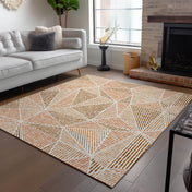 Polyester Indoor and Outdoor Area Rug, 9 ft x 12 ft in Terracotta