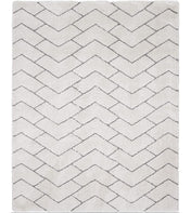 Polyester Shag Area Rug, 7'10" x 9'10" in Ivory