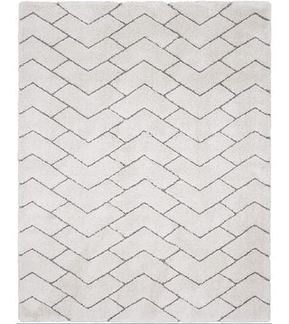 Polyester Shag Area Rug, 7'10" x 9'10" in Ivory