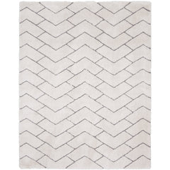 Polyester Shag Area Rug, 7'10" x 9'10" in Ivory