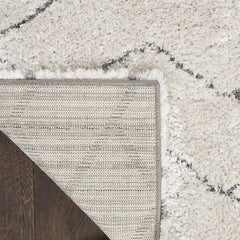 Polyester Shag Area Rug, 7'10" x 9'10" in Ivory