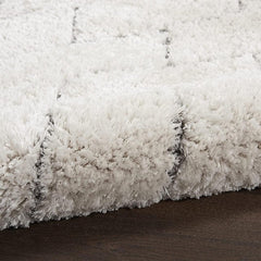 Polyester Shag Area Rug, 7'10" x 9'10" in Ivory