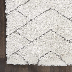 Polyester Shag Area Rug, 7'10" x 9'10" in Ivory