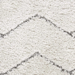 Polyester Shag Area Rug, 7'10" x 9'10" in Ivory