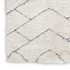 Polyester Shag Area Rug, 7'10" x 9'10" in Ivory