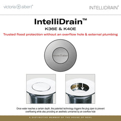 Pop-Up Tub Drain, IntelliDrain, Round, Metal, White