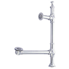 Pop-Up Tub Waste and Overflow, Heirloom, Solid Brass in Polished Chrome