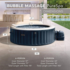 Portable Spa, PureSpa Plus, 6-Person Inflatable with 170 Bubble Jets