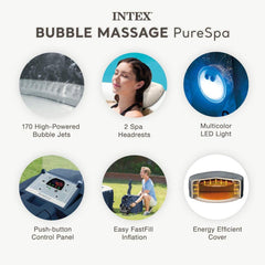 Portable Spa, PureSpa Plus, 6-Person Inflatable with 170 Bubble Jets