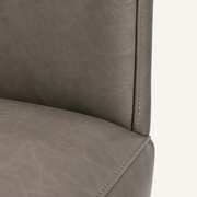 Closer | Vintage Gray faux leather grain and the top-stitch seam at the back