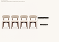 Detail | seat height and back height, seat to top of the back -- one chair shown, sold as a set of four