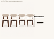 Detail | seat height and back height, seat to top of the back -- one chair shown, sold as a set of four