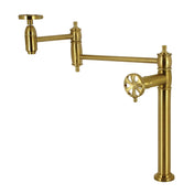 Pot Filler Faucet, Belknap, Two-Handle Deck Mount in Brushed Brass