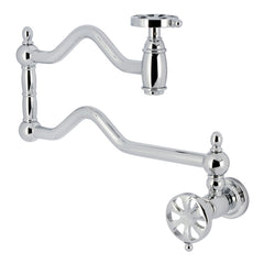 Pot Filler Faucet, Belknap, Two-Handle Wall Mount in Polished Chrome