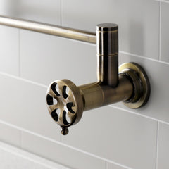 Pot Filler Faucet, Belknap, Wall Mount with Two Handles in Antique Brass
