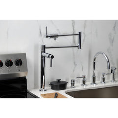 Pot Filler Faucet, Concord, Deck Mount with Two Handles in Polished Chrome