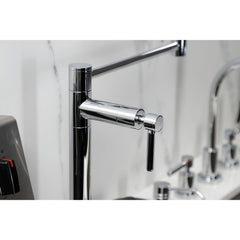 Pot Filler Faucet, Concord, Deck Mount with Two Handles in Polished Chrome