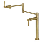 Pot Filler Faucet, Concord, Two-Handle Deck Mount in Brushed Brass