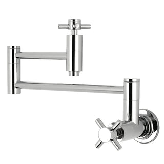 Pot Filler Faucet, Concord, Wall Mount, Two Handle, Brass, Polished Chrome