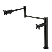 Pot Filler Faucet, Duchess, Two-Handle Deck Mount in Matte Black