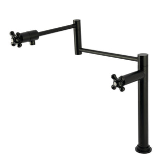 Pot Filler Faucet, Duchess, Two-Handle Deck Mount in Matte Black