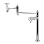 Pot Filler Faucet, Fuller, Two-Handle Deck Mount in Polished Chrome