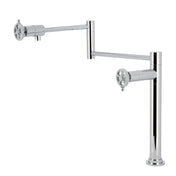Pot Filler Faucet, Fuller, Two-Handle Deck Mount in Polished Chrome