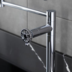 Pot Filler Faucet, Fuller, Two-Handle Deck Mount in Polished Chrome