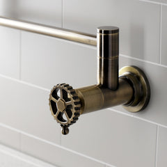 Pot Filler Faucet, Fuller, Two-Handle Wall Mount in Antique Brass