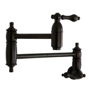 Pot Filler Faucet, Heirloom, Two-Handle Wall Mount in Oil Rubbed Bronze